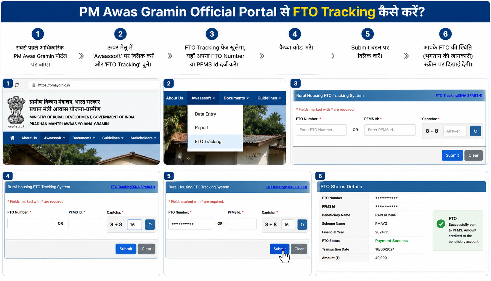 pmayg.dord.gov.in Awaassoft FTO Tracking menu option